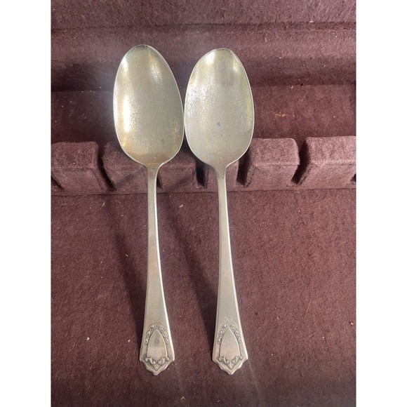 R&B Jewell Flatware Silverware Serving Tea Spoons Lot Set of 2 Pieces - Picture 1 of 2